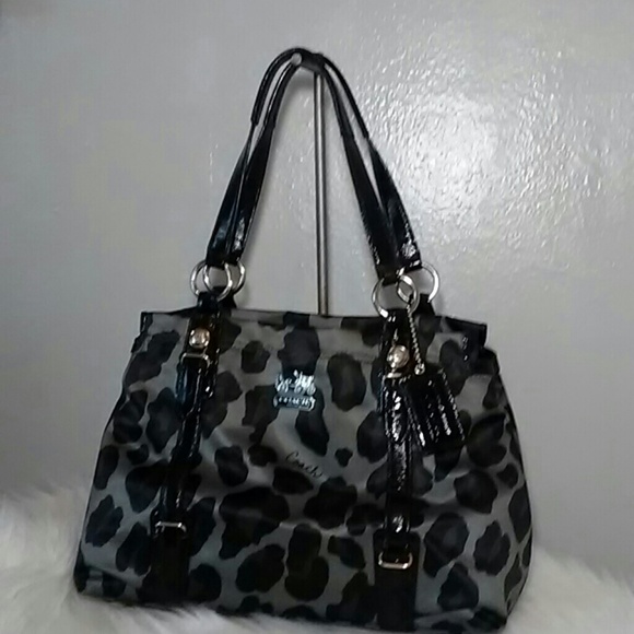 Ocelot Leopard Print COACH Handbags - BLACK LEOPARD PRINT COACH BAG